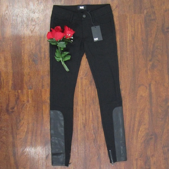 PAIGE Pants - Paige Denim Black Leggings Sz 24 NWT Faux Leather